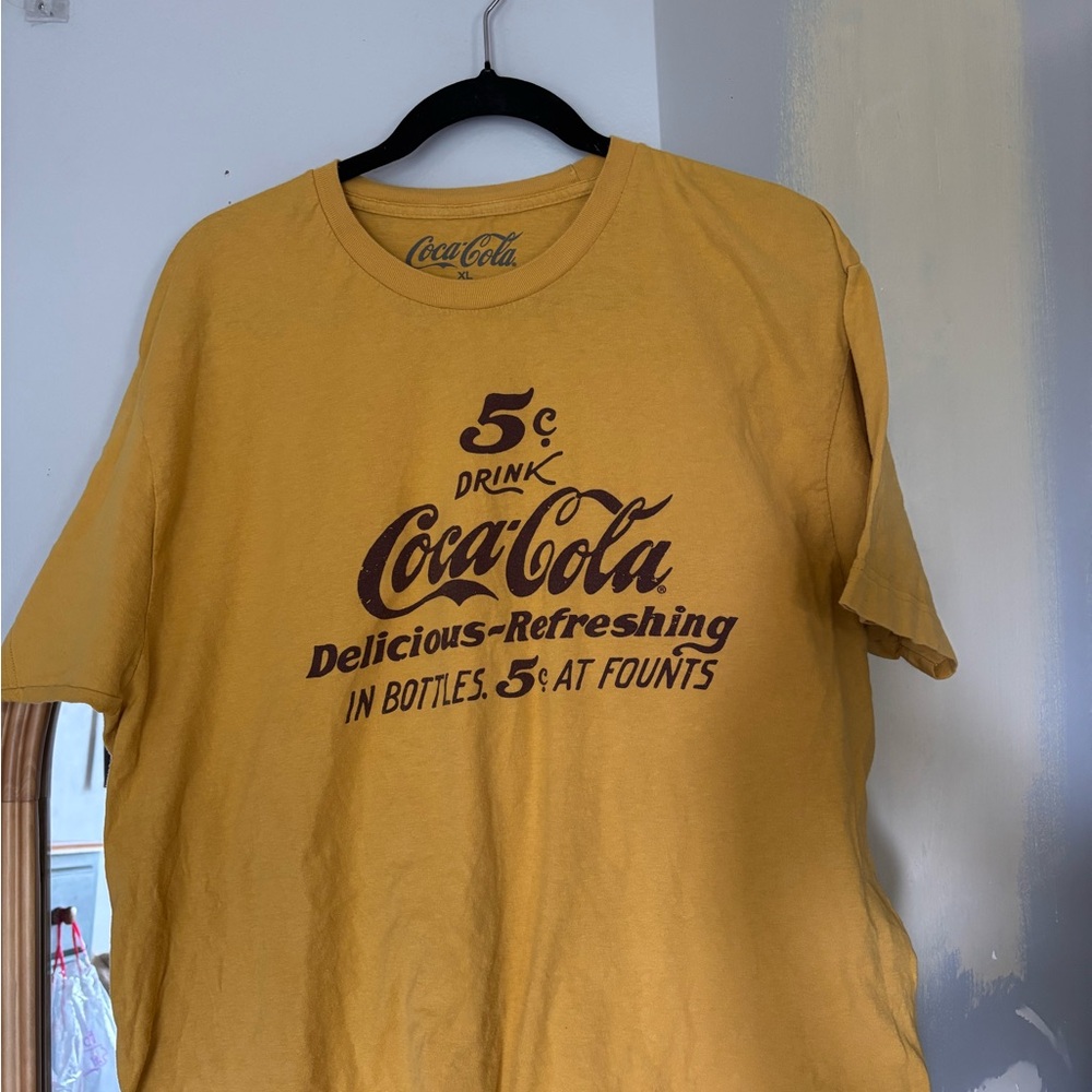 Coca Cola Yellow Vintage Cotton Graphic Tee